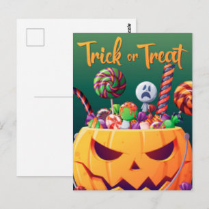 Trick or Treat Halloween Postcard