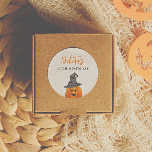 Trick or Treat Halloween Pumpkin Birthday Favour Classic Round Sticker