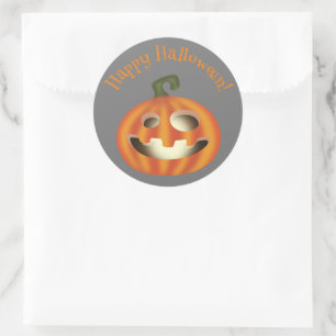 Trick or treat Halloween pumpkin  Classic Round Sticker