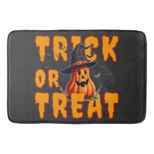 trick or treat halloween pumpkin fall autumn bath mat