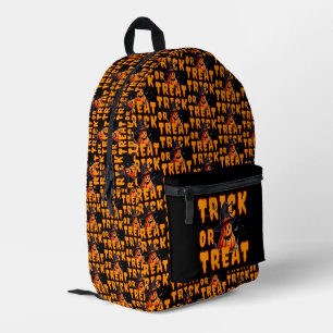 trick or treat halloween pumpkin fall autumn printed backpack