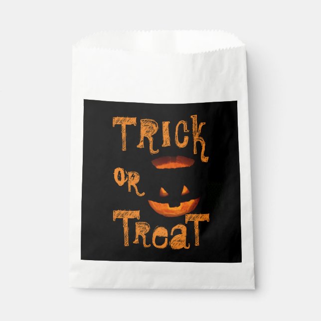 Trick or Treat Halloween Pumpkin Favour Bag (Front)