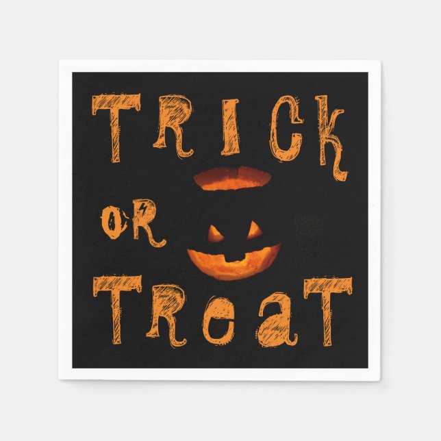 Trick or Treat Halloween Pumpkin Napkin (Front)
