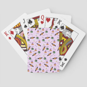 Trick Or Treat Halloween Pumpkin Pattern Purple Playing Cards