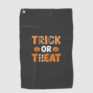 Trick or Treat Halloween Pumpkin Vector Design_1 Golf Towel