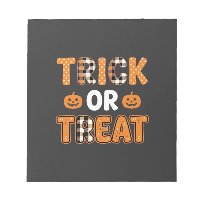 Trick or Treat Halloween Pumpkin Vector Design_1 Notepad (Front)