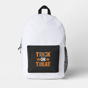 Trick or Treat Halloween Pumpkin Vector Design_1 Printed Backpack