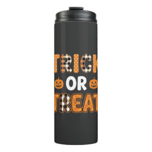 Trick or Treat Halloween Pumpkin Vector Design_1 Thermal Tumbler