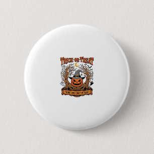 Trick Or Treat Halloween Pumpkin Witch Hat Spooky 6 Cm Round Badge