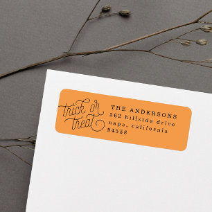 Trick or Treat Halloween Return Address Return Address Label
