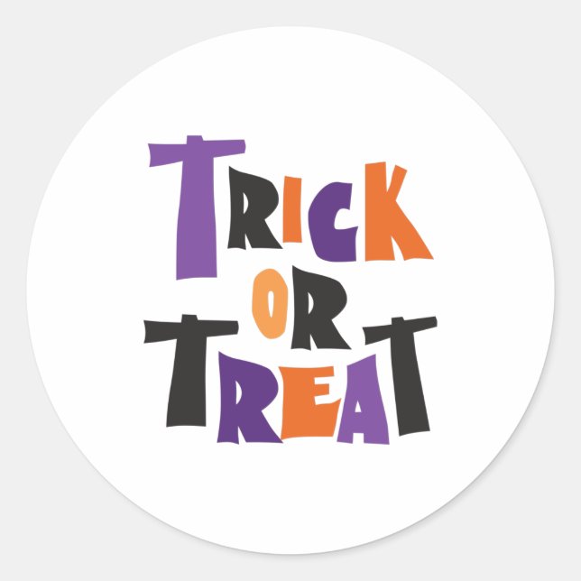 Trick or treat Halloween scary night Classic Round Sticker (Front)
