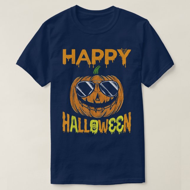 Trick Or Treat Halloween Shirt, Pumpkin Happy Hall T-Shirt (Design Front)