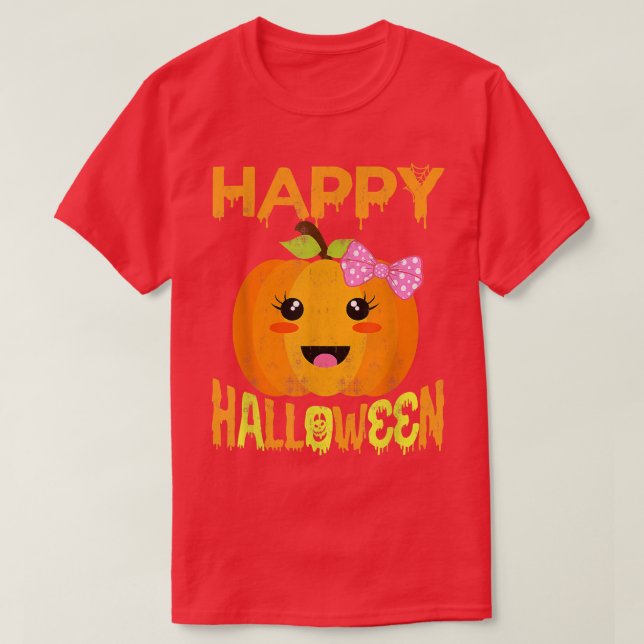 Trick Or Treat Halloween Shirt, Pumpkin Happy Hall T-Shirt (Design Front)