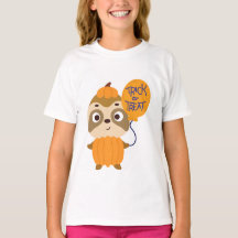 Trick or Treat Halloween Sloth Pumpkin Kids Shirt 
