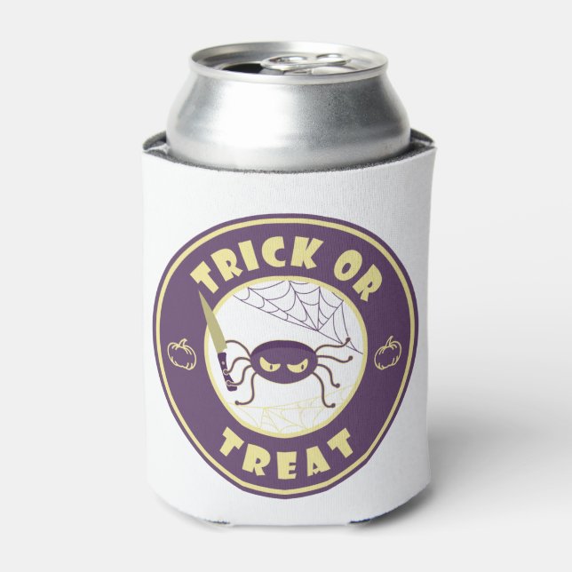 Trick or treat halloween spider Starbucks style Can Cooler (Can Front)