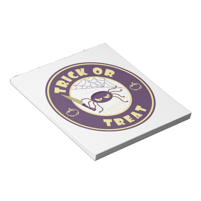 Trick or treat halloween spider Starbucks style Notepad (Angled)