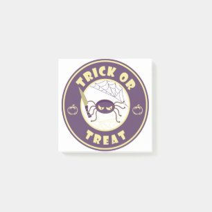 Trick or treat halloween spider Starbucks style Post-it Notes