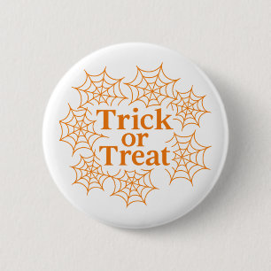 Trick Or Treat Halloween Spiderweb Spooky 6 Cm Round Badge