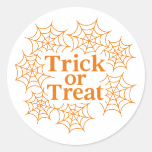 Trick Or Treat Halloween Spiderweb Spooky Classic Round Sticker