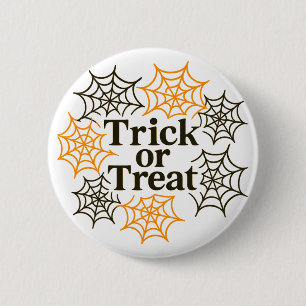 Trick Or Treat Halloween Spiderweb Spooky Party 6 Cm Round Badge