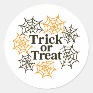 Trick Or Treat Halloween Spiderweb Spooky Party Classic Round Sticker