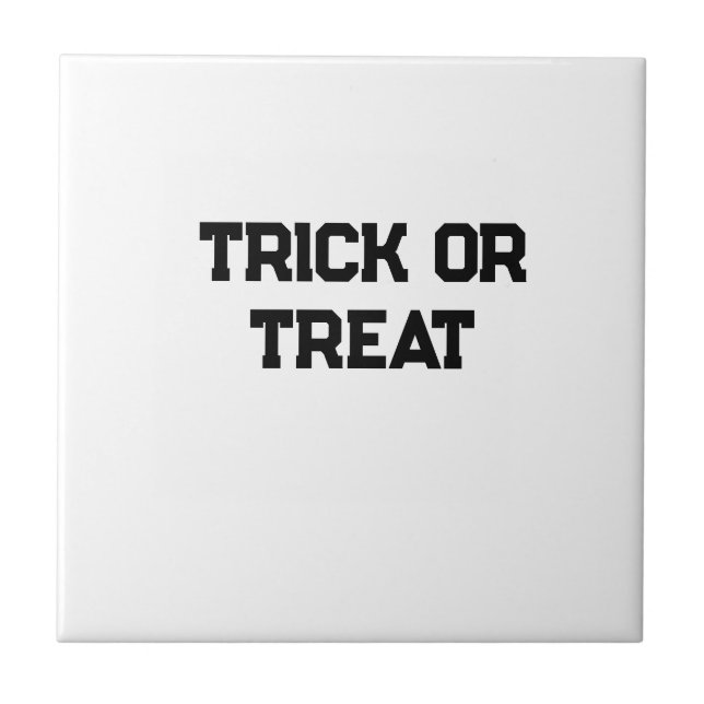 Trick or. Treat Halloween spooky black simple mini Ceramic Tile (Front)