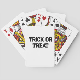 Trick or. Treat Halloween spooky black simple mini Playing Cards