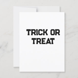 Trick or. Treat Halloween spooky black simple mini Postcard
