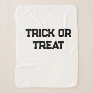 Trick or. Treat Halloween spooky black simple mini Sherpa Blanket