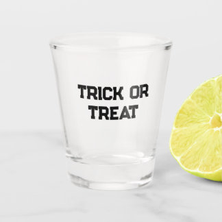 Trick or. Treat Halloween spooky black simple mini Shot Glass