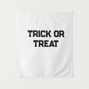 Trick or. Treat Halloween spooky black simple mini Tapestry