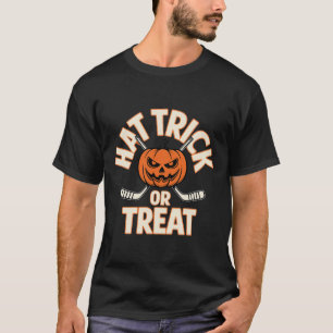 Trick Or Treat Halloween Spooky Pumpkin Ice Hockey T-Shirt