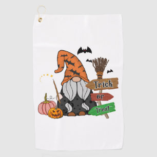 Trick or treat Halloween theme Gnomes Golf Towel