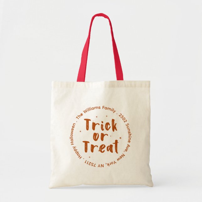 Trick Or Treat Halloween Tote Bag (Front)