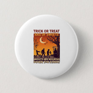 Trick Or Treat Halloween Zombies Grim Reaper Pumpk 6 Cm Round Badge