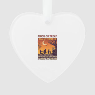 Trick Or Treat Halloween Zombies Grim Reaper Pumpk Ornament
