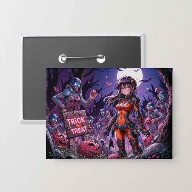 Trick or Treat Halloween Zombies Handing out Brain (Front/Back)