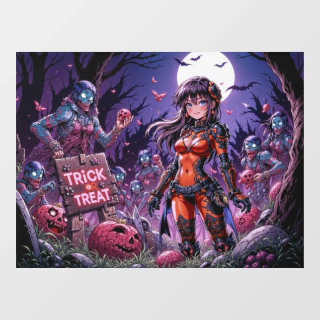 Trick or Treat Halloween Zombies Handing out Brain (Sheet)