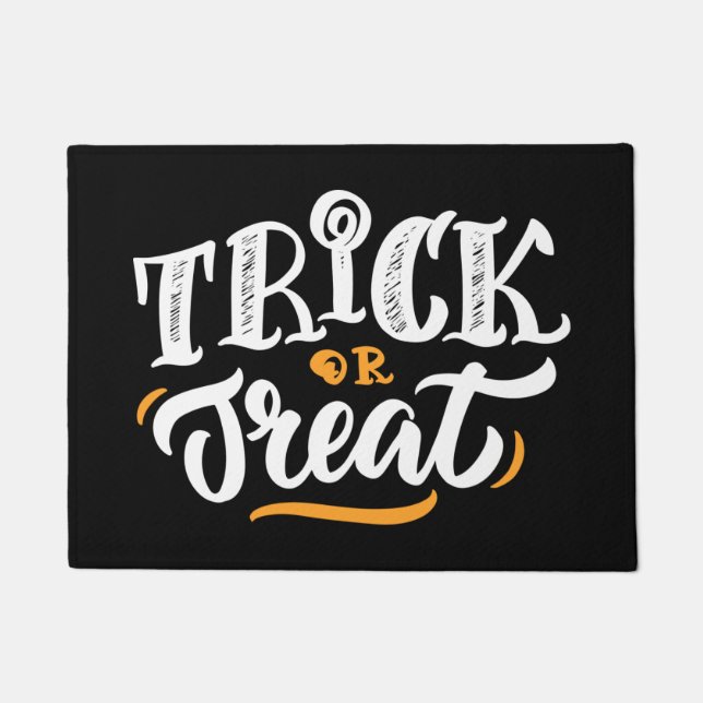 Trick Or Treat Hand-Lettered Halloween Doormat (Front)