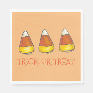 Trick or Treat Happy Halloween Candy Corn Candies Napkin