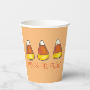 Trick or Treat Happy Halloween Candy Corn Candies Paper Cups