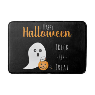 Trick Or Treat Happy Halloween Ghost Spooky Bath Mat