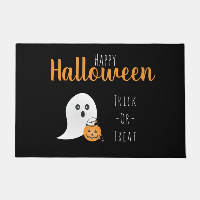 Trick Or Treat Happy Halloween Ghost Spooky Doormat (Front)