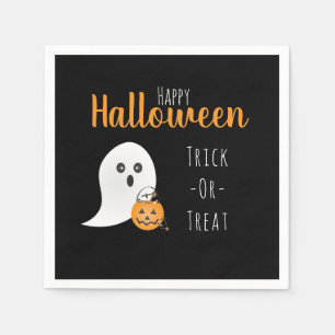 Trick Or Treat Happy Halloween Ghost Spooky Napkin