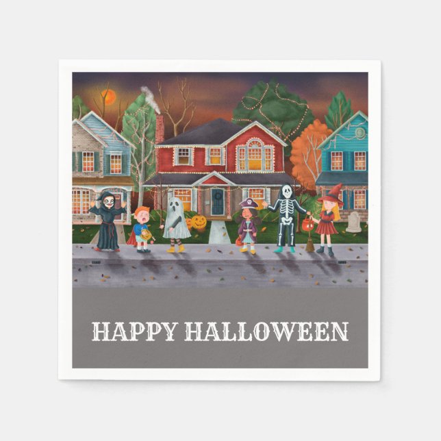 Trick or Treat, Happy Halloween Napkin (Front)