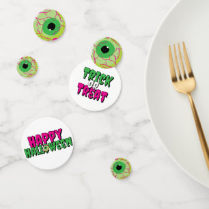 Trick or Treat, Happy Halloween & Zombie Eyeballs Confetti