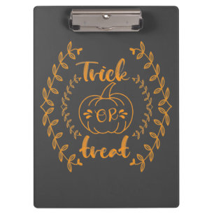 Trick or treat in plants frame clipboard