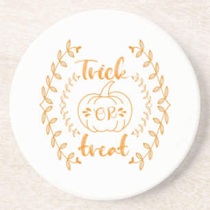 Trick or treat in plants frame coaster