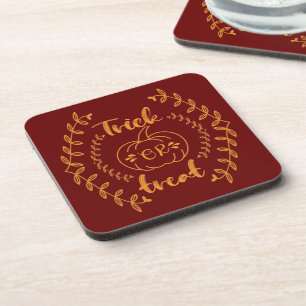Trick or treat in plants frame  coaster