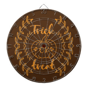 Trick or treat in plants frame dartboard